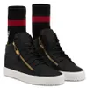 Pop Ayakkabıları Fermuar Spor Sneaker Kriss Plus Mid Top Sporeyler Platformu Kalın Tabanlar Dikişli Eğitmenler Siyah Beyaz Patent Deri Yuvarlak Toe Lüks Tasarımcı Ayakkabı Kutusu 38-46