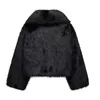 Женские куртки, черное пальто из искусственного меха, женская пушистая укороченная куртка, женская теплая куртка с длинными рукавами, зима 2023, роскошный пушистый кардиган