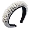 Luxur Design Hairband Fashion Pearl Cover vadderad pannband för kvinnor Dance Party Women Hair Accessories Velvet Bezel Sponge Hair B8955484