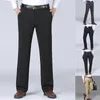 Men's Suits Casual Men Pants Solid Color Stretchy Trousers Pockets Suit