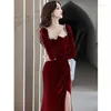 Casual Dresses High-end Toast Velvet Suit Dress