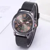 Whole cwp SHSHD Brand Geneva Mens Watch Contracted Double Layer Quartz Watches Plastic Mesh Belt Wristwatches251M