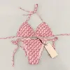 Designer badpak vrouwen Vintage string micro cover-up dames bikini sets badmode gedrukte badpakken zomer strandkleding zwempak P1083