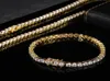 Jewelry bracelets 3mm 4mm Tennis chains Design for Women Men Titanium Steel Bracelet with CZ diamond Lover Gold Silver Rose Fashio1223152