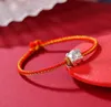 2022 Rok Tiger Zodiac Red String Charm Bracelets 999 Pure Silver Twocolor Braided Branselet2963872