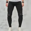 Männer Jeans Männer Stilvolle Löcher Dünne Hosen High Street Männlich Zerrissene Distressed Slim Casual Denim Hosen