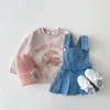 Vestidos de niña MODX Vestido para niñas Moda Ropa para niños Bebé Denim Linda pequeña correa de algodón para niños