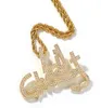 Hip Hop Sieraden Lil Ghost Clear CZ Zirkonia Hanger Ketting Verguld met Ketting voor Mannen Vrouwen Mooi Lover Gift Rapper Punk Jewel8102207