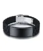 Personnaliser les Bracelets d'identification noirs pour hommes bracelet en Silicone en acier inoxydable décontracté mâle réglable Jewelry4133553