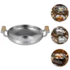 Pans Stainless Steel Pan Wok Griddle Household Kitchen Supply Fry For Stove Individual Metal Cooking