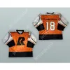 Niestandardowy Peter Vandermeer 18 Richmond Renegades Orange Hockey Jersey New Top Sched S-M-L-XL-XXL-3XL-4XL-5XL-6XL