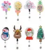 10 pcslot Fashion Key Rings Custom Chriatmas Tree Deer Glitter Acrylic Retractable Medical Badge Holder Yoyo Pull Reel Doctors ID6257467