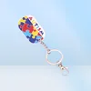 Autism Awareness Identification Pendant Dog Tag Style Puzzle Piece Pattern Hand Applied Enamel Colors ID Key Chains59113629908171