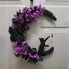 Dekoratif Çiçekler 1 PCS Cadılar Bayramı Simülasyon Tesisi Rattan Garland Crescent Plastik Hediye İçin Gösterildiği Gibi