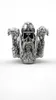 Men039s Stainless Steel Punk Bearded Skull Ring Motorcycle Biker Band Rings9196267