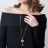 Chains Zircon Key Necklace For Women Extended Collar Chain Spring Autumn Fashion Crystal Electroplated Pendant 2024