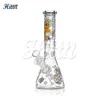 10 Inches Decals Beaker Bong Hookah Glass Water Pipe Ice Pinch Cartoon Pattern 14mm Bowl Downstem Accessories Mixed Colors