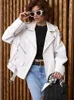 Kvinnors trenchockar RR2378 Dirty Pu Leather Biker Jacket S Oversize Boyver Bomber Jacket Ladies Loops On the Shoulders Black 231213