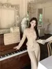 Women's Two Piece Pants Luxury Designer Wool Pant Suit Elegant Tweed Slim Fit Short Jacket Tops Clothing Sets Women