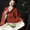 Etnische kleding katoen linnen Hanfu Dress Chinese traditionele set vrouwelijk carnaval Halloween cosplay kostuum rood 231212