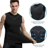 Modeladores de corpo masculino Colete modelador iônico masculino Colete de emagrecimento de seda de gelo Colete modelador de corpo camisetas regata controle de barriga camisas de fitness de secagem rápida 231212