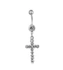 D0192 1 Färg Cross Style 01801 Belly Button Navel Rings with Clear Stones Body Piercing Jewelry4457940