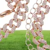 Kvinnor Anklets 8mm Iced Out Bling CZ Miami Cuban Link Chain Rose Gold Pink Silver Color Hip Hop Fashion Jewelry 220704208i9804427