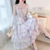 Vestidos casuais sexy floral impresso vestido mulheres sem mangas bolo feminino praia festa verão moda elegante senhora robe malha cardigan