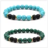 8mm Lava stone Malachite Tiger's Eye Turquoise Bead Elasticity bracelet For Women Men Jewelry