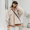 Frauen Trenchcoats Woolen Tops Lamm Fleece Kurze Koreanische Einfarbig Dicke Jacken Drehen-unten Kragen Weibliche Outwear Herbst winter