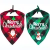 Hundkläder Bandanas Christmas Classic Plaid Pet Scarf Triangular Bibbs Kerchief Merry Santa Snowman Print Bandana For Dogs