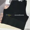 Сплошной цвет спортивный жилет женский вязаный укороченный топ с буквенным принтом футболка летняя сексуальная короткая футболка быстросохнущие жилеты