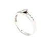 Anelli a grappolo in argento 925 doppio anello nuziale a forma di cuore vuoto stile temperamento per le donne ragazze regali di gioielli di fidanzamento di Natale