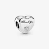 New Arrival 100% 925 Sterling Silver Charm a cuore Grazie Fit Original European Charm Bracelet Fashion Jewelry Accessories263S