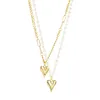 Pendanthalsband hängande prydnadstillbehör kärlekshjärta form smycken med guldstål färg för aftonklänningar hängande t-shirt klänning