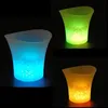 Ice Buckets and Coolers Multicolor 5L Waterproof Plastic LED Bucket Color Bars Nattklubbar Light Up Champagne Beer Night Party226V