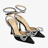 Dress Shoes European and American bow high heels slim sexy summer sandals back empty shoes 231212