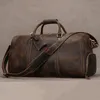 Sacs de voyage Sac de voyage pour hommes grande capacité sac de voyage en cuir véritable avec poche à chaussures grand bagage sac à bandoulière étanche sac à main masculin 231213