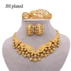 Set di gioielli di lusso per donne Dubai matrimonio color oro collana orecchini bracciale anello nuziale indiano Nigeria regali africani set 201296k