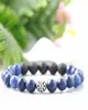 MG0839 Pulsera de lapislázuli natural de 8 mm para hombre Pulsera de energía de piedra de lava de roca Pulsera de piedras preciosas delicada hecha a mano 6505994