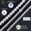 10k / 14k ouro sólido d vvs corte redondo 3mm 4mm 5mm diamante cultivado em laboratório brilhante joias de luxo colar de tênis com diamante pulseira