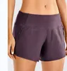 lu-22 Womens Yoga Shorts Outfits With Exercise Fitness Wear lu Short Pants Girls Running Elastic Pants Sportswear Pockets