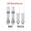 Ultra-Low Price USA Warehouse M6T Th205 Atomizers Ceramic spole tom oljetank 510 Tråd tjock olja Atomizer Glass Tank förångare i lager snabb frakt