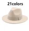 шляпа-федора женская лента ремень с широкими полями классическая бежево-белая валяная элегантная британская шляпа-зима wo039s 2106082904231
