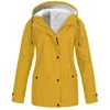 Trench da donna Moda coreana Giacca a vento con zip Donna Solido H Giacca ispessente Impermeabile con cappuccio da esterno Cappotto tunica calda antivento