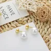 Studörhängen S925 Silver Needle Women Two Wearing Method Plated 14k Gold Pearl Romantic Light Luxury Earring Fashion Jewelry