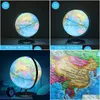 Objets décoratifs Figurines Objets décoratifs Figurines Globe terrestre Version anglaise Carte avec lumière LED Géographie Suppl éducatif Dhqw6