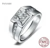 Fin hane 925 Sterling Silver Cubic Zirconia Enagement Wedding Band Ring for Men Finger Rings smycken Gift Storlek 6124295257