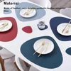 Table Mats PU Placemat Waterproof Heat Insulation Leather Place Set Cup Mat Kitchen Indoor Restaurant Beige