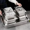 Dinnerware Sets Buffet Container With Cover Stainless Steel Pan Catering Supplies For Parties Restaurant
